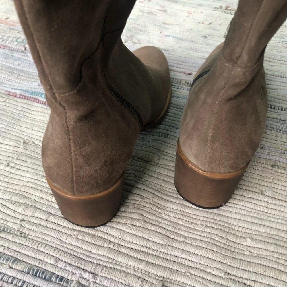 By Anthropologie Boots over the knee suede block